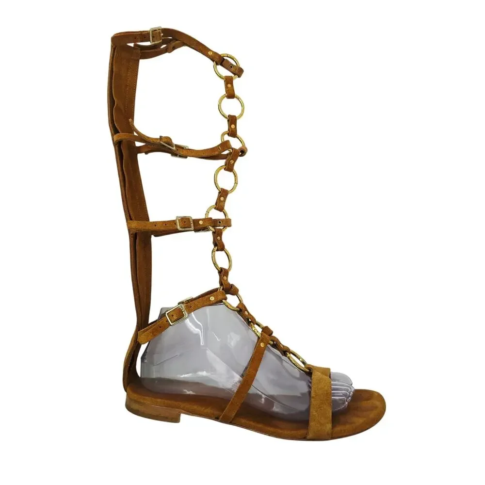 Free People Gladiator Road Trip Tall Sandals Leather Tan EU 39